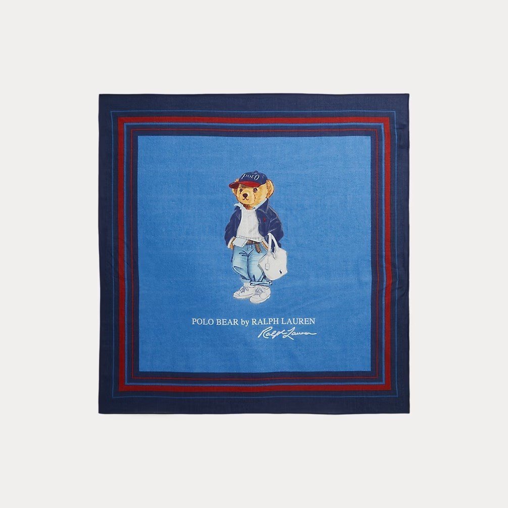 Polo Bear Cotton Square Scarf