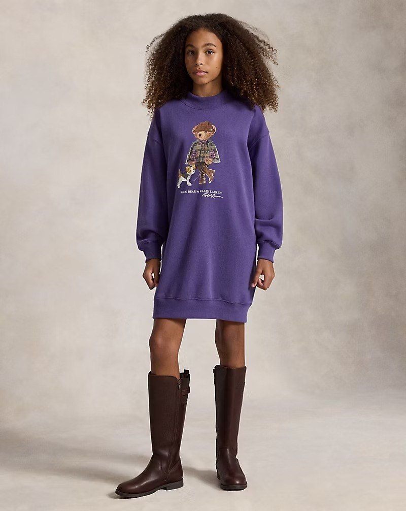 Polo Bear Fleece Sweatshirt Dress
