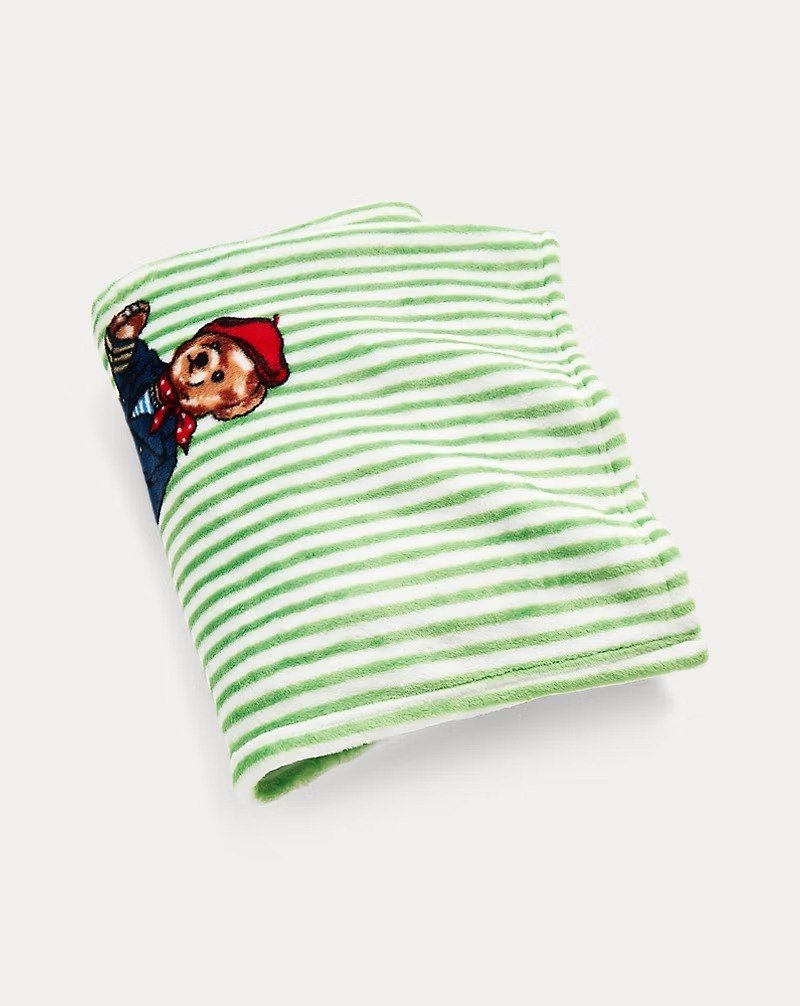 Teddy Bear Stripe Throw Blanket