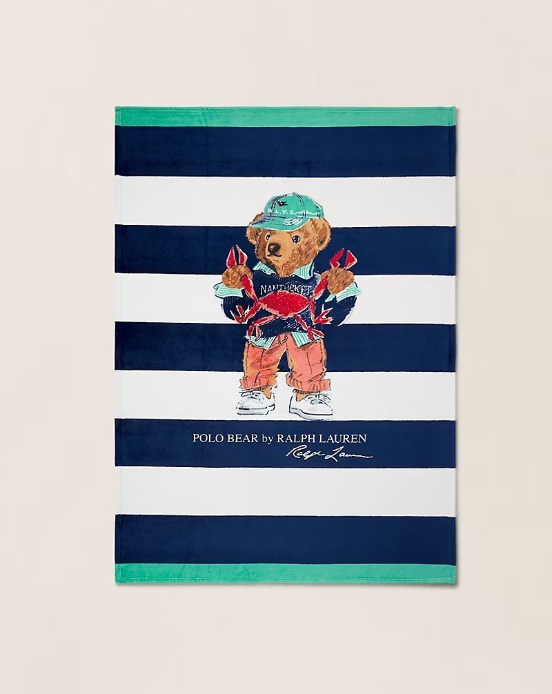 Seaside Polo Bear Throw Blanket