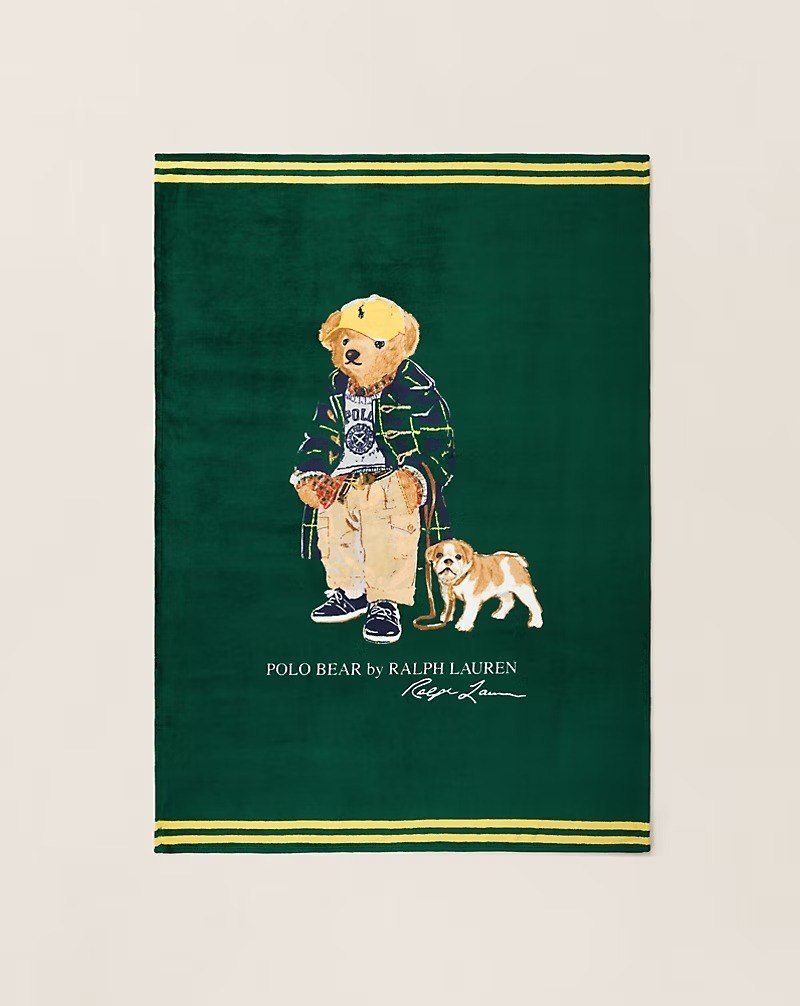 Toggle Coat Polo Bear Throw Blanket