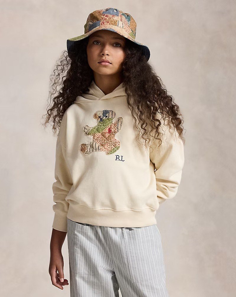 Patchwork Polo Bear French Terry Hoodie