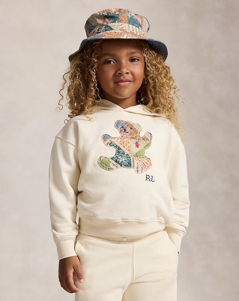 Patchwork Polo Bear French Terry Hoodie