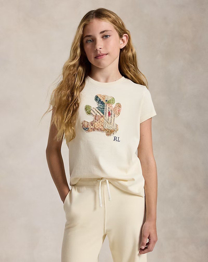 Patchwork Polo Bear Cotton Jersey Tee