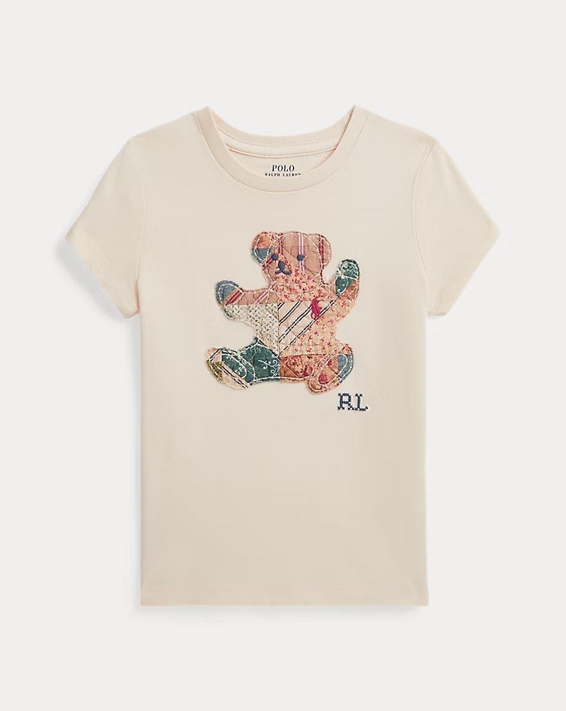 Patchwork Polo Bear Cotton Jersey Tee