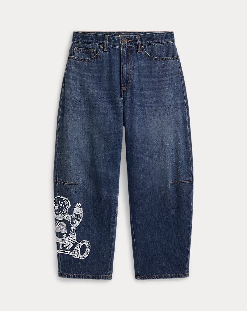 Curved Tapered Polo Bear Jean