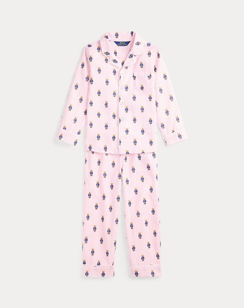 Polo Bear Striped Twill Sleep Set
