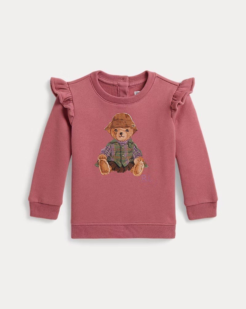 Ruffled Polo Bear Fleece Sweatshirt