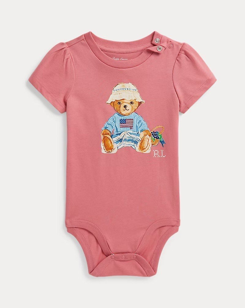 Polo Bear Cotton Jersey Bodysuit