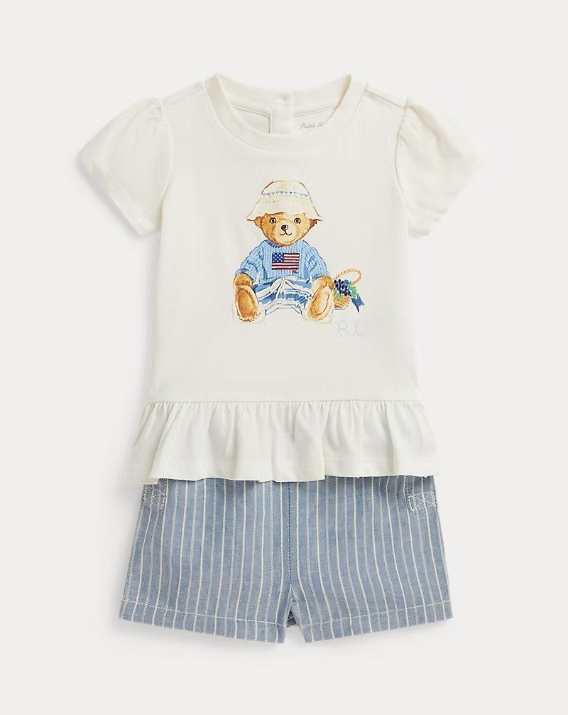 Polo Bear Tee & Linen-Cotton Short