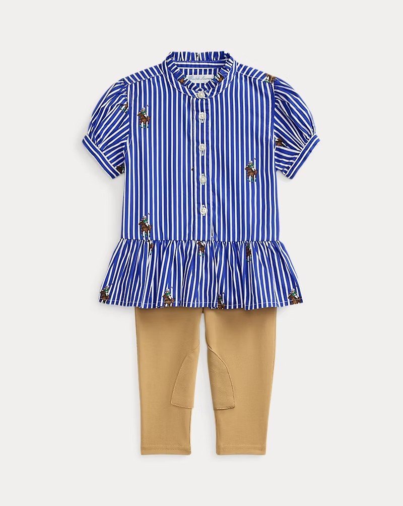 Polo Bear Cotton Shirt & Legging Set