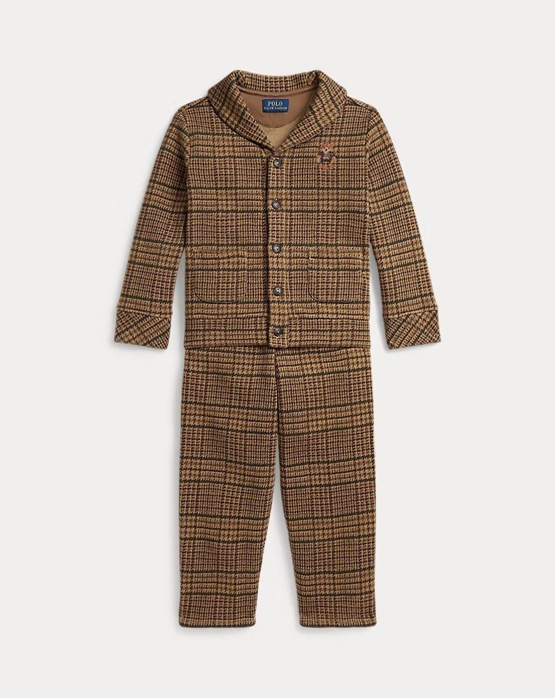 Polo Bear Tweed-Print Jacket & Pant