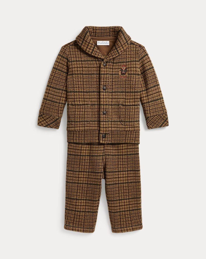 Polo Bear Tweed-Print Jacket & Pant