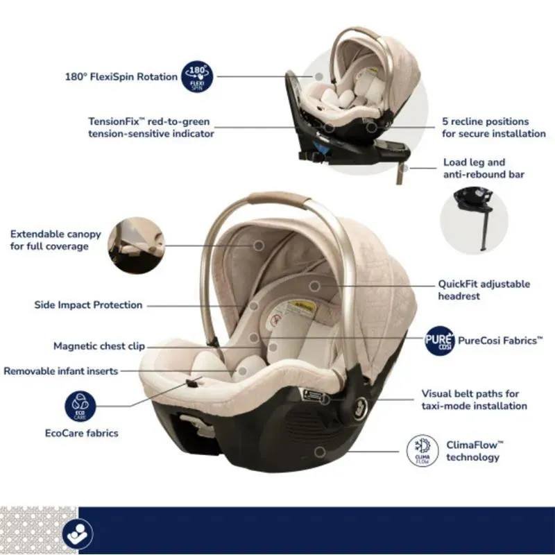 MAXI-COSI - PERI 180° ROTATING INFANT CAR SEAT KINDRED COLLECTION, ONYX HERITAGE