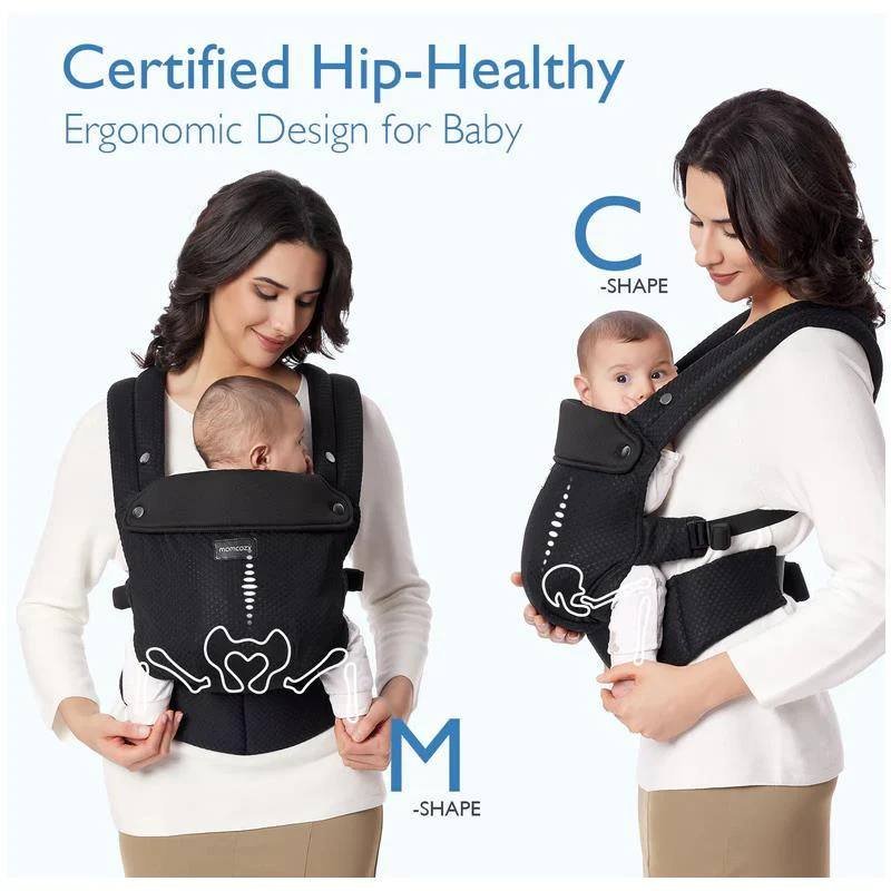 MOMCOZY - BABY CARRIER NEWBORN TO TODDLER, MESH BLACK