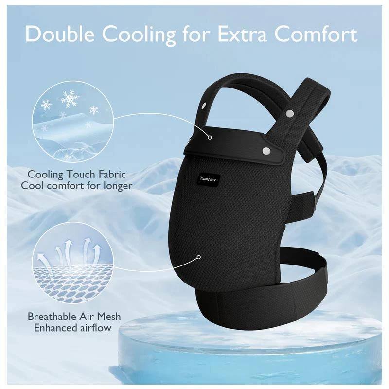 MOMCOZY - BABY CARRIER NEWBORN TO TODDLER, MESH BLACK