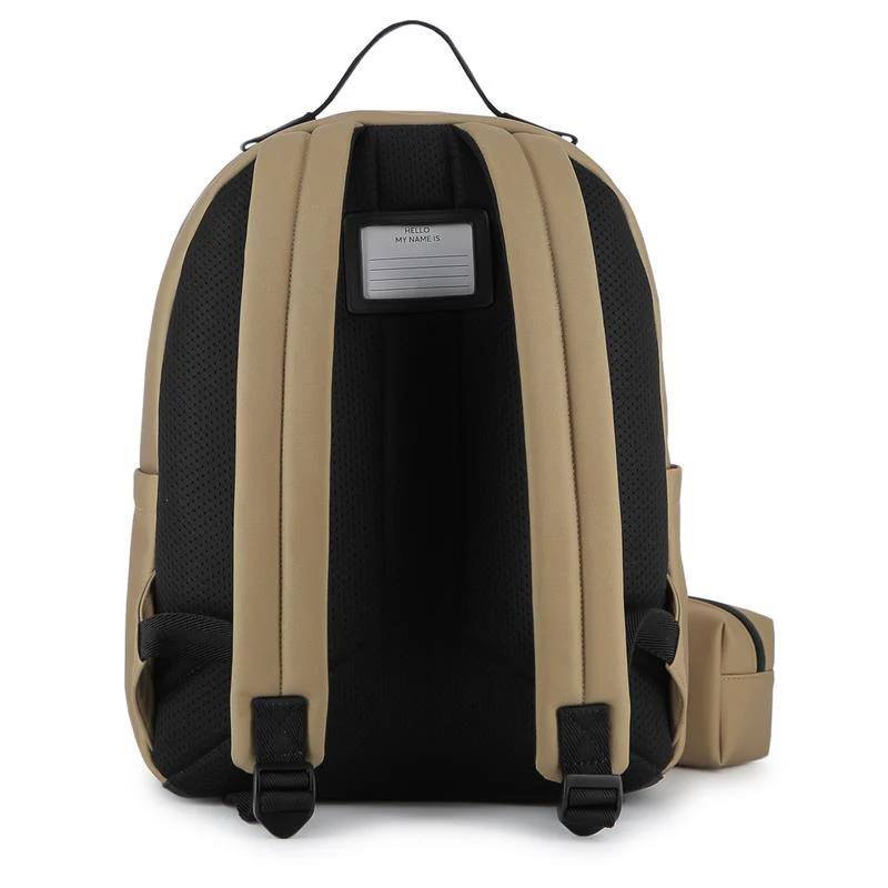 HUGO BOSS BABY - BACKPACK + PENCIL CASE IN POLYESTER CANVAS DARK STONE
