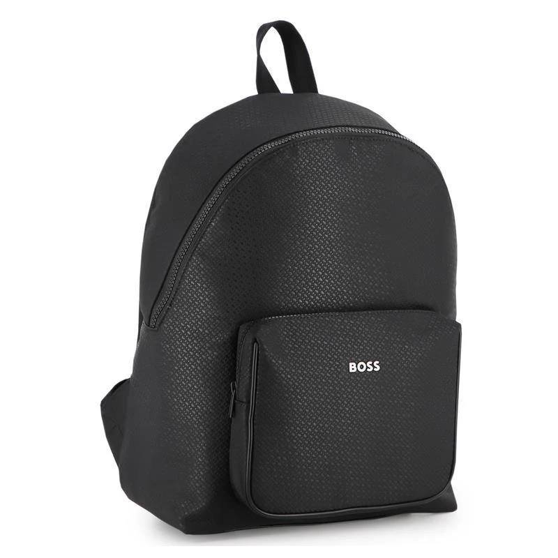 HUGO BOSS BABY - BACKPACK IN EMBOSSED POLYESTER MONOGRAM BLACK