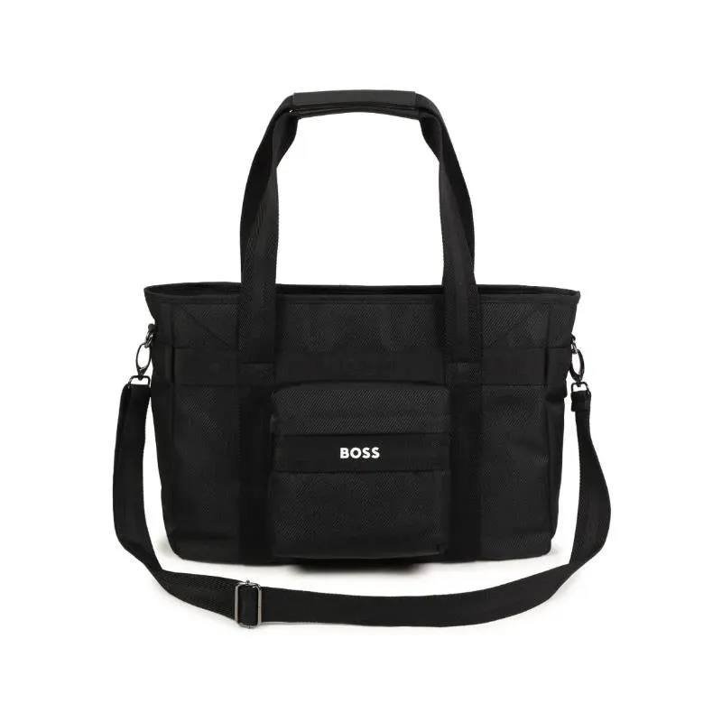 HUGO BOSS BABY - LOGO APPLIQUE CHANGING BAG BLACK