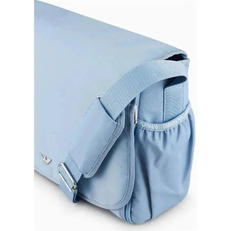 ARMANI BABY - MUMMY BAG SET WITH EAGLE PLATE SKY BLUE
