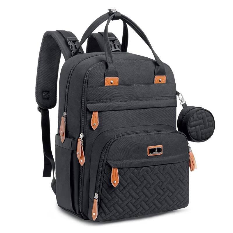 BABBLEROO - TRAVEL ESSENTIALS BABY BAG WITH CHANGING PAD, BLACK