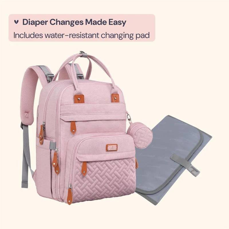 BABBLEROO - TRAVEL TOTE MULTI FUNCTION WATERPROOF BAG, PINK