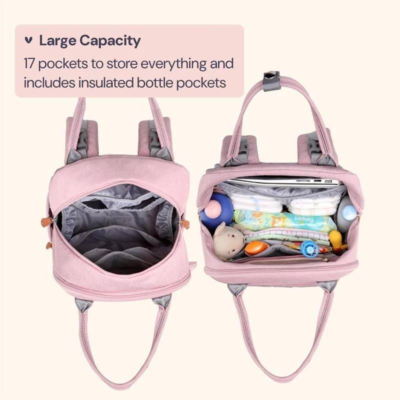 BABBLEROO - TRAVEL TOTE MULTI FUNCTION WATERPROOF BAG, PINK