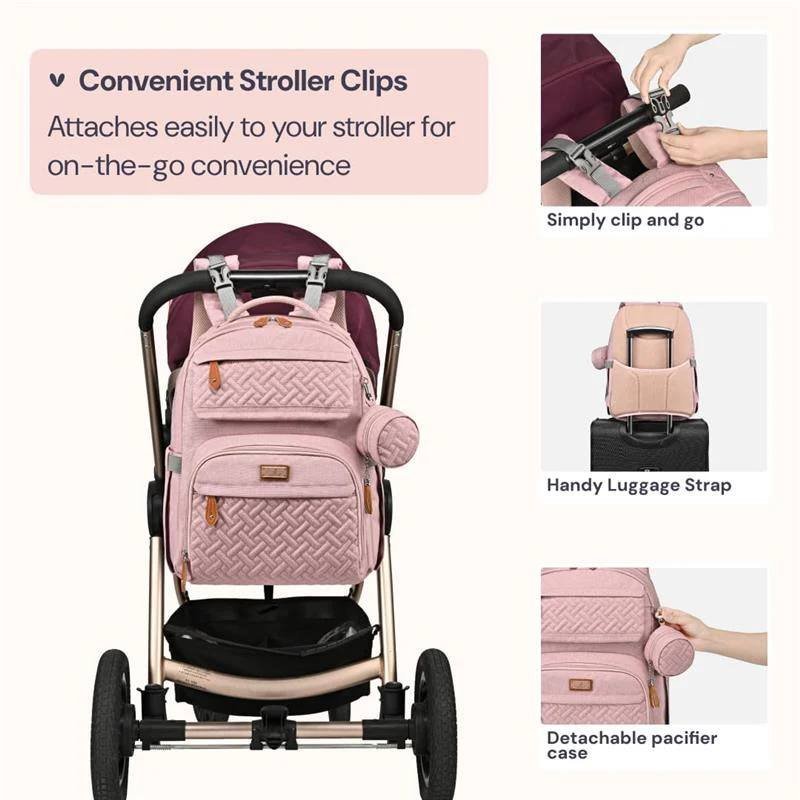 BABBLEROO - DIAPER BAG BACKPACK, PINK