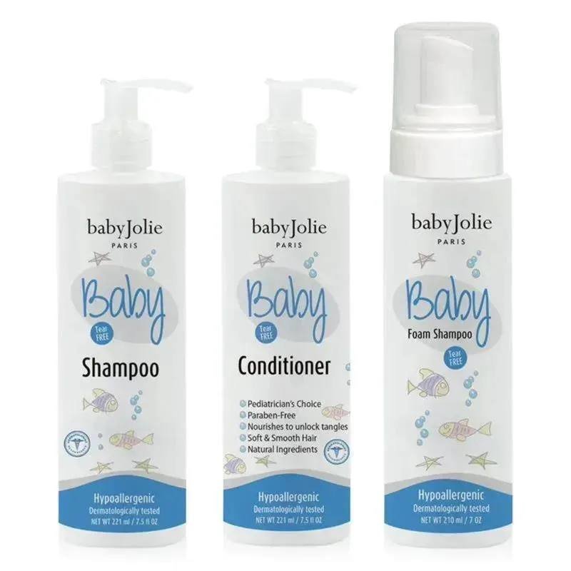 BABY JOLIE - HAIR CARE SET FOR INFANT AND TODDLERS (SHAMPOO, CONDITIONER & FOAM SHAMPOO), TEAR FREE