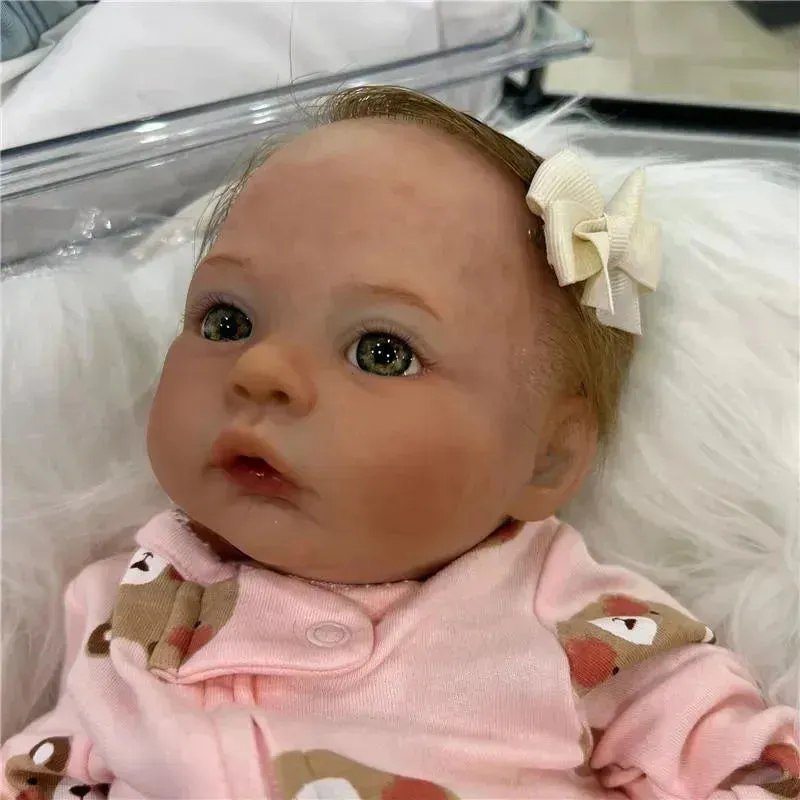 Reborn Baby Doll - White Vinyl & Light Brown Hair, Meadow