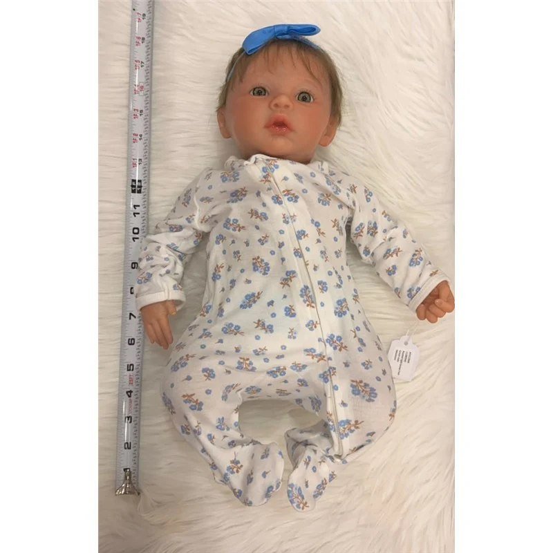 Reborn Baby Doll - White Vinyl & Light Brown Hair, Meadow