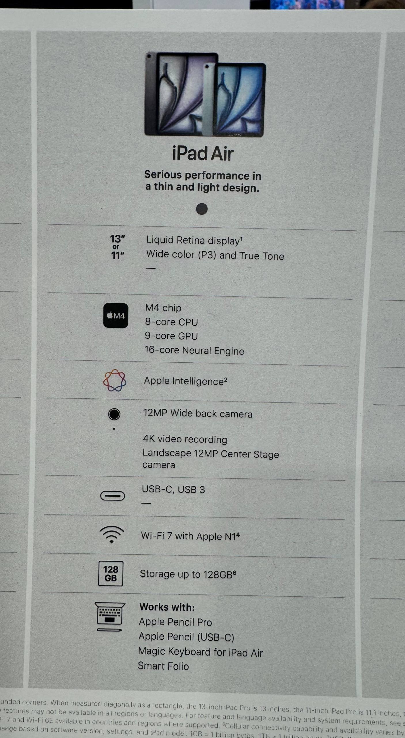 IPAD AIR M4 Tela de 11” 128gb SPACE GRAY