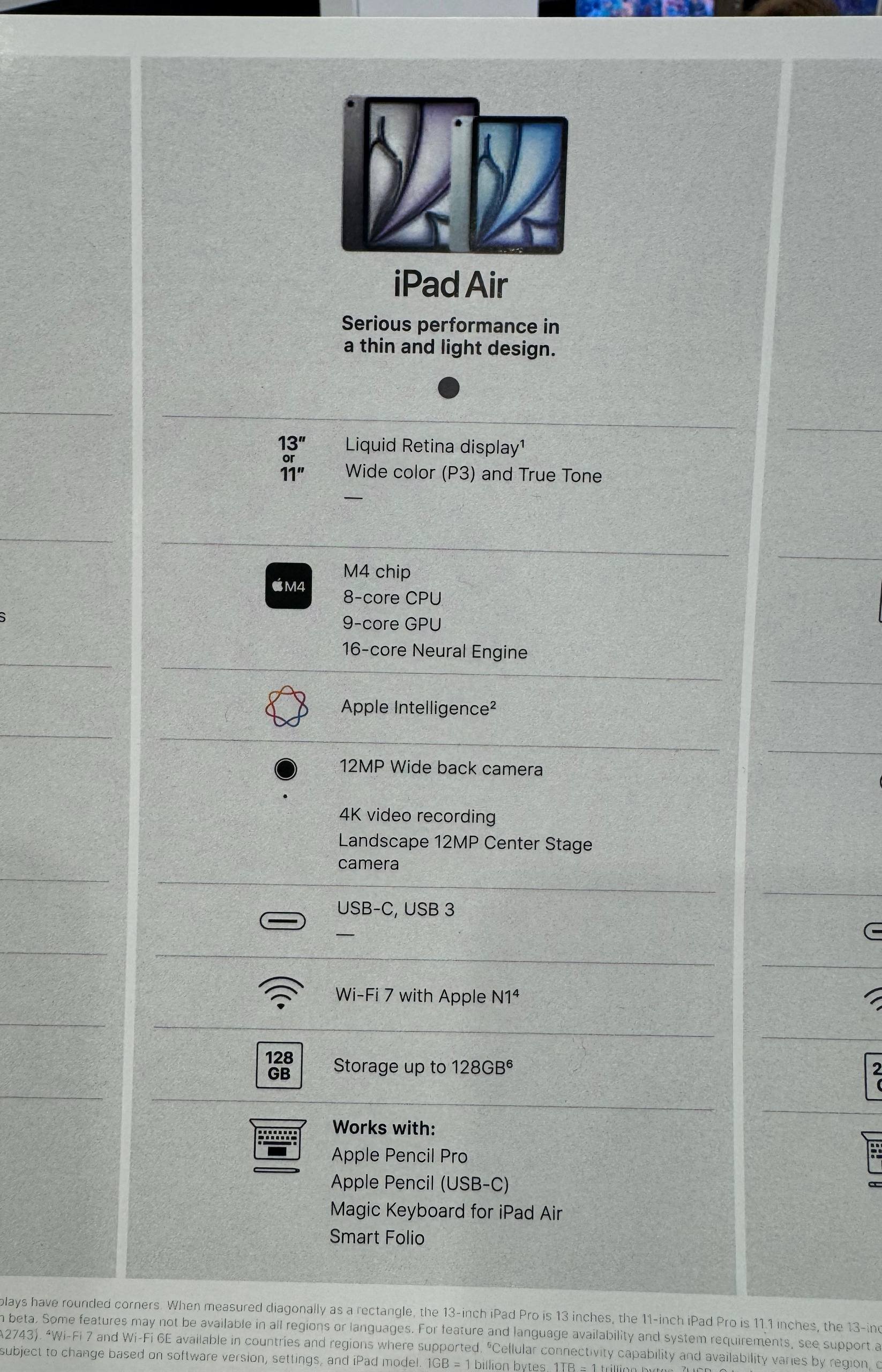 IPAD AIR M4 Tela de 13” 128gb SPACE GRAY