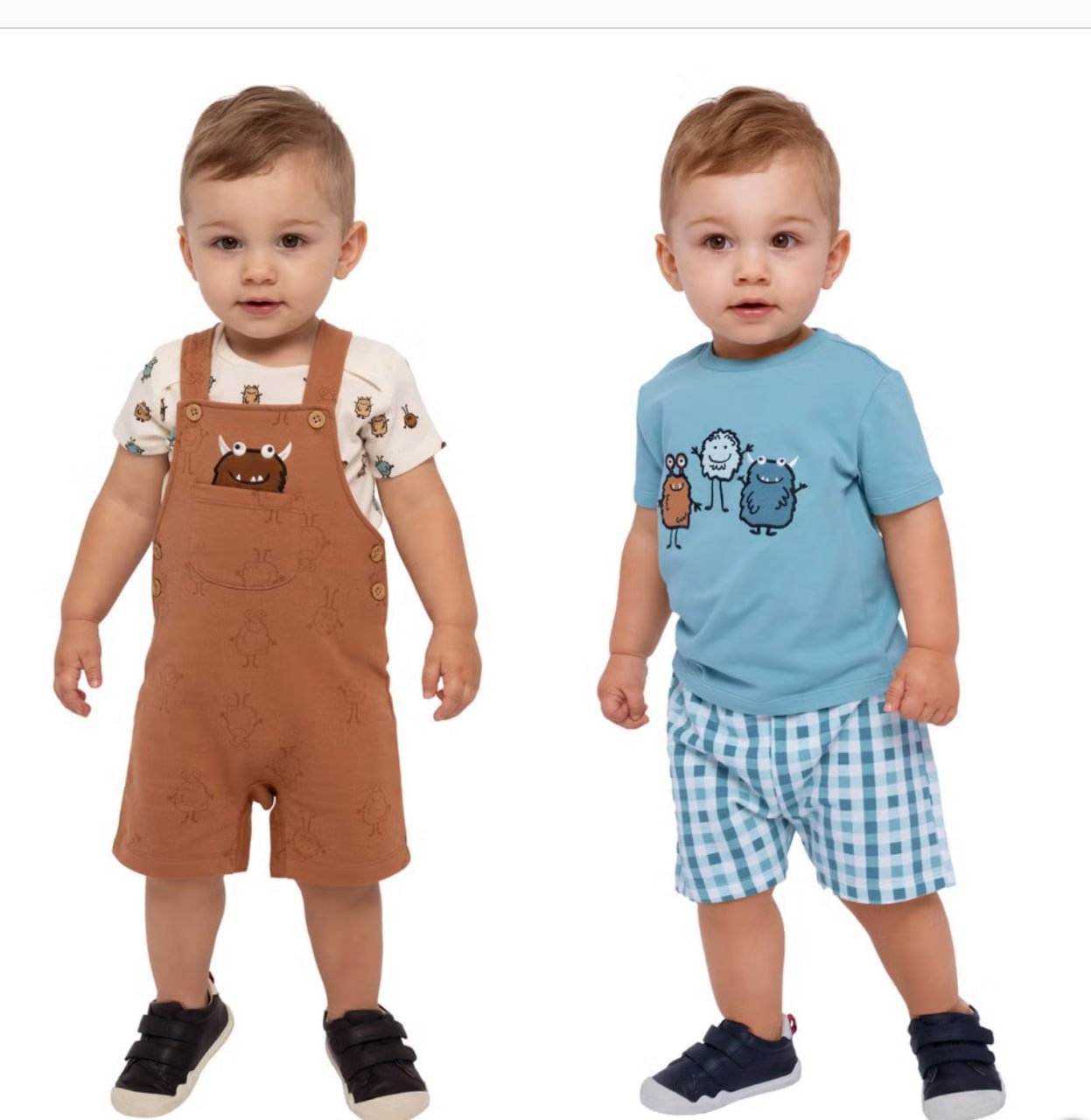 Pekkle Baby 4-piece Overall & Short Set