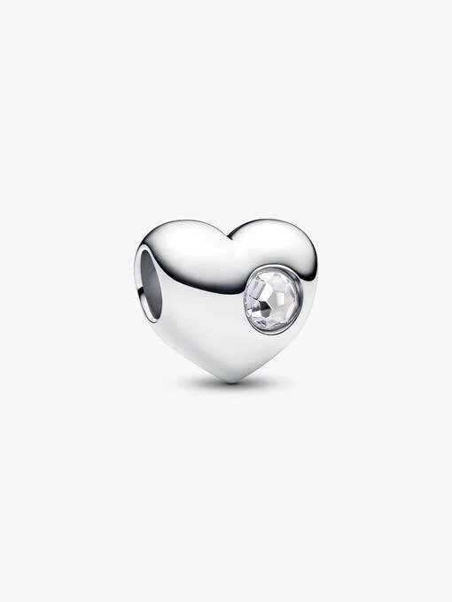 Engravable Red Stone Heart Charm