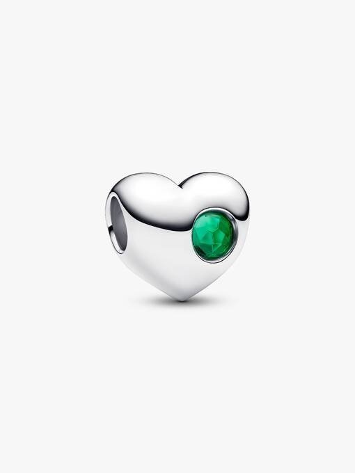 Engravable Red Stone Heart Charm