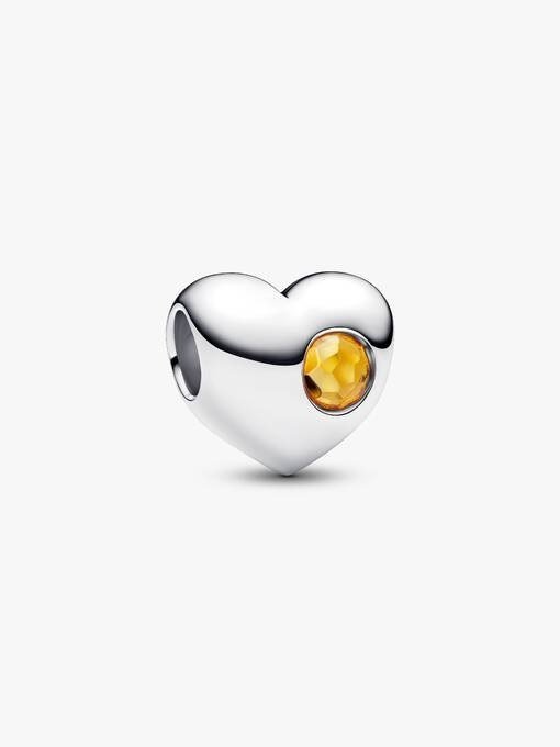 Engravable Red Stone Heart Charm