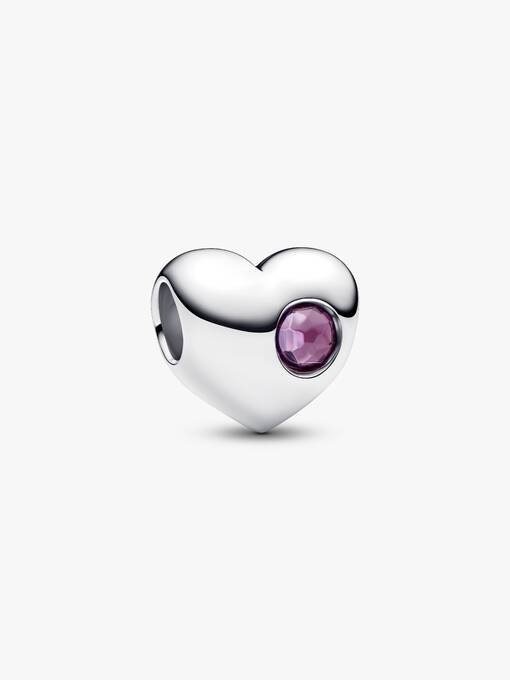 Engravable Red Stone Heart Charm