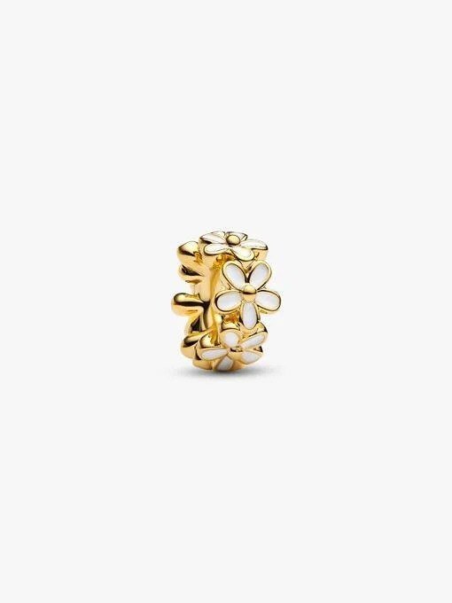 White Daisy Flower Spacer Charm