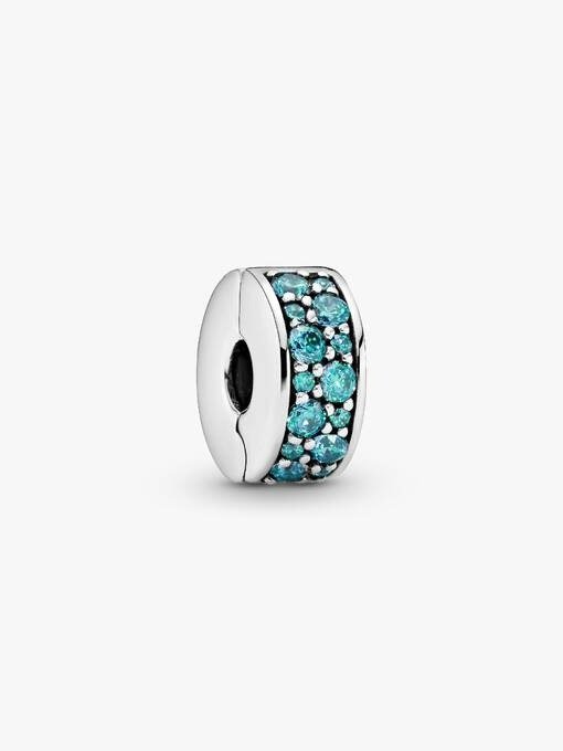 Teal Pavé Clip Charm