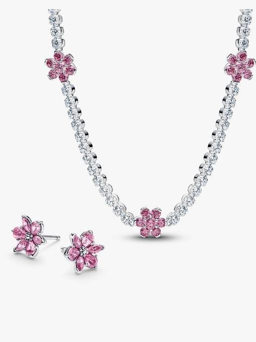 Pink Herbarium Bloom Earring & Necklace Set