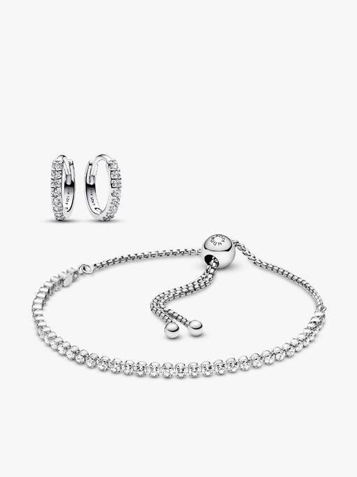 Pandora Timeless Sparkling Tennis Bracelet and Earring Set