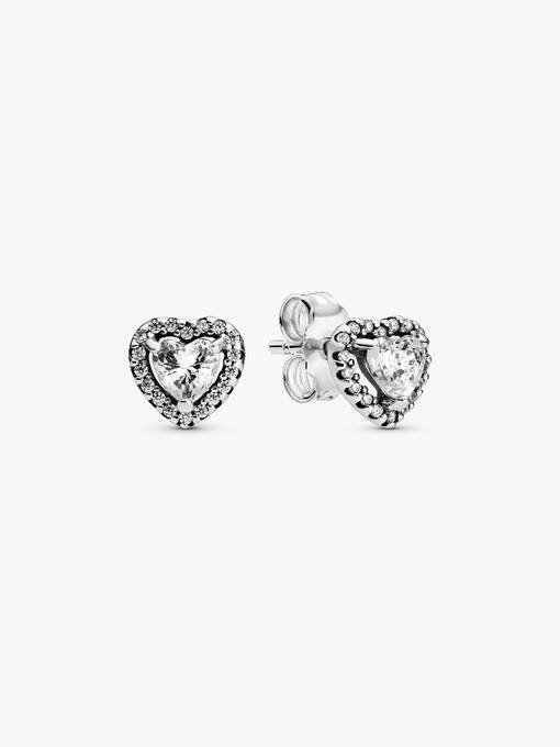 Elevated Red Heart Stud Earrings