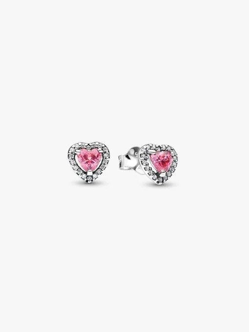 Elevated Red Heart Stud Earrings