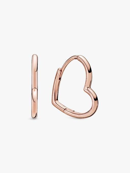 Asymmetrical Heart Hoop Earrings