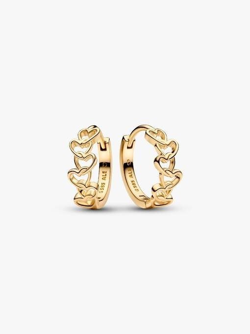 Pandora Era Linked Hearts Hoop Earrings