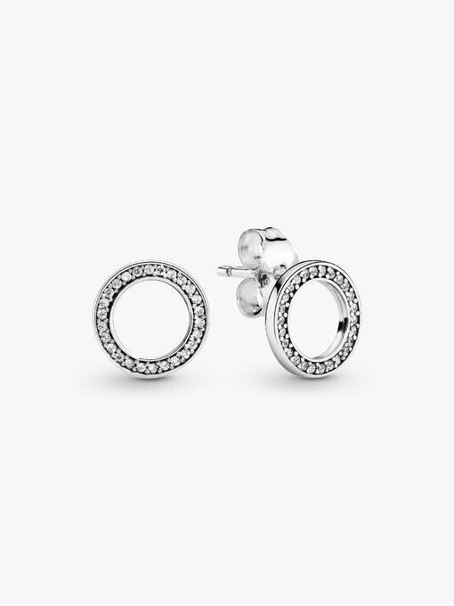 FINAL SALE - Sparkling Circle Stud Earrings