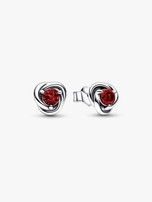 FINAL SALE - July True Red Eternity Circle Stud Earrings