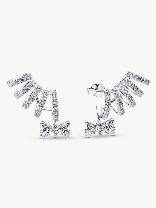 Bridgerton Sparkling Bow Climber Earrings