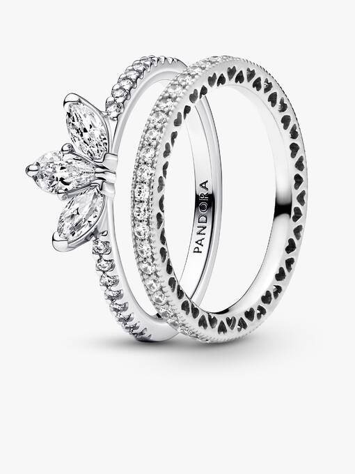 Tear-shaped Tiara Ring Set